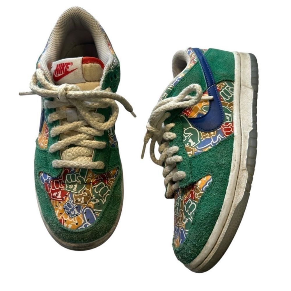 Nike Dunk Low, Youth 3.5 Stadium Green suede retro vintage sneakers